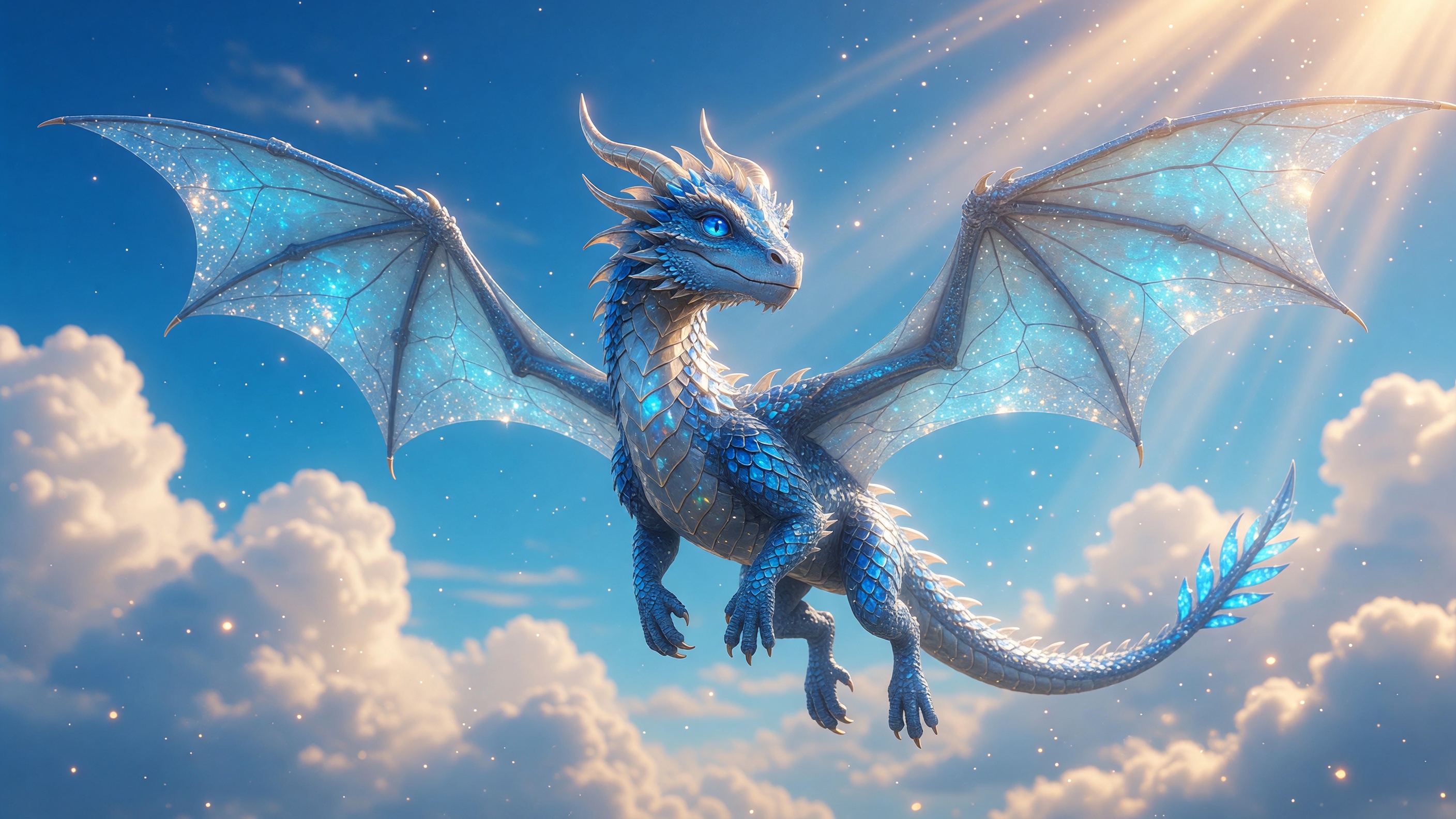 Blue dragon character full body